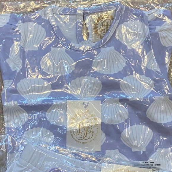 Beaufort Bonnet Company TBBC Shell We Swim Penny Play Onesie Purple White 12-18 - Picture 2 of 2